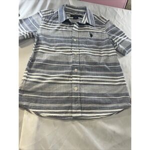U.S. Polo Association Boy's Stripped Polo Shirt Classic Navy M8 Dressy 429